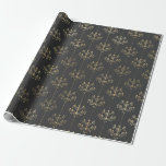 Zwart en grijs  kroonluchters cadeaupapier<br><div class="desc">Grijs en zwart paris  kroonluchter patroon inpakpapier.</div>