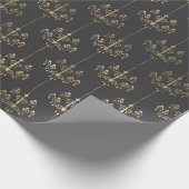 Zwart en grijs  kroonluchters cadeaupapier (Hoek)