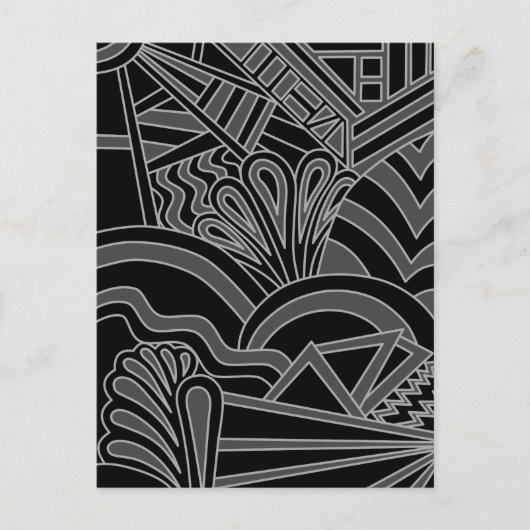 Zwart en grijs kunstdecoontwerp. briefkaart (Voorkant)