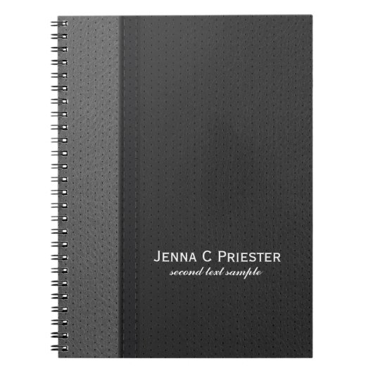 Zwart en grijs kunstleder notitieboek (Voorkant)