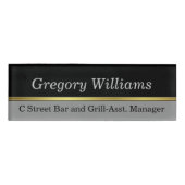 Zwart en grijs label voor naam werknemer naambadge (Voorkant)