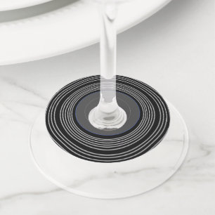 Zwart en grijs Lp vinyl Wijnglaslabel