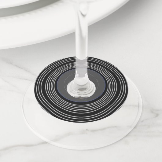 Zwart en grijs Lp vinyl Wijnglaslabel (Dichtbij)