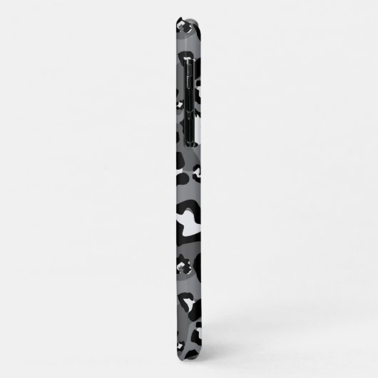 Zwart en grijs luipaard dierenprint en monogram Case-Mate iPhone case (Achterkant/links)