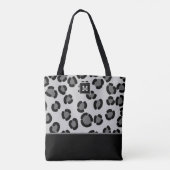 Zwart en grijs luipatroon met monogram tote bag (Achterkant)