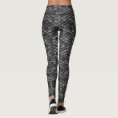Zwart en grijs Magic Dragon Scale Fantasy Leggings (Achterkant)