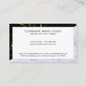 Zwart en grijs Marmer Geometrisch ontwerp Visitekaartje (Achterkant)