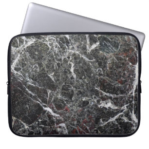 Zwart en grijs marmer laptop sleeve