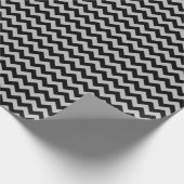 Zwart en grijs medaillerpapier cadeaupapier (Hoek)