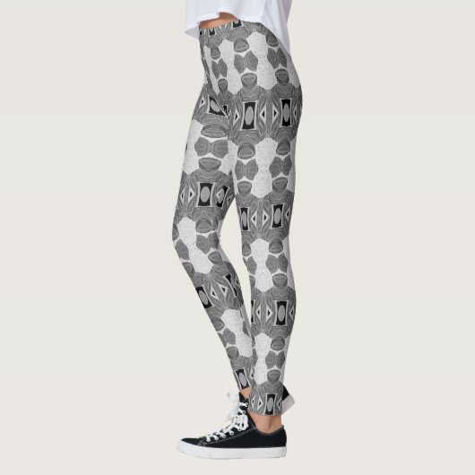 Zwart en grijs met patroon leggings (Links)