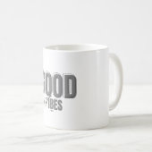 Zwart en grijs Minimalist Good Vibes Mok (Voorkant rechts)