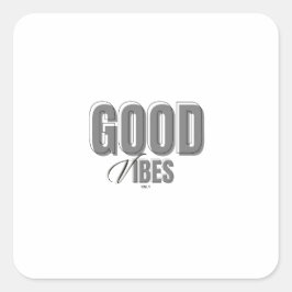 Zwart en grijs Minimalist Good Vibes Sticker