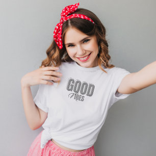 Zwart en grijs Minimalist Good Vibes T-shirt