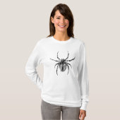 Zwart en grijs Minimalistisch Schattige Spider T-s T-shirt (Voorkant volledig)