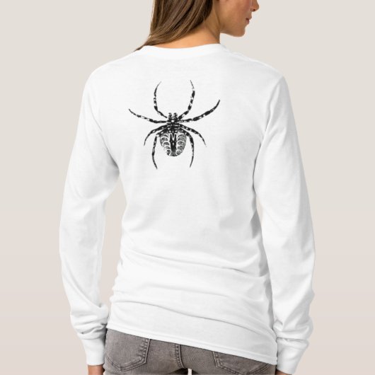Zwart en grijs Minimalistisch Schattige Spider T-s T-shirt (Achterkant)