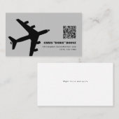 Zwart en Grijs Modern KC-135 Vliegtuig Visitekaartje (Voorkant / Achterkant)