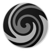 Zwart en grijs moderne abstracte swirl keramische knop (Voorkant)