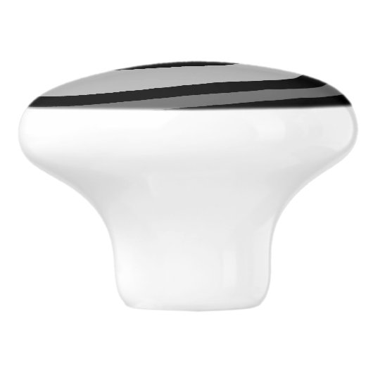 Zwart en grijs moderne abstracte swirl keramische knop (Zijkant)