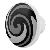 Zwart en grijs moderne abstracte swirl keramische knop (Rechts)