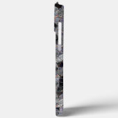 Zwart en grijs mozaïek met gedeeltelijk verwijderd Case-Mate iPhone case (Achterkant / Links)