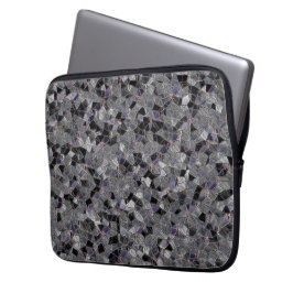 Zwart en grijs mozaïek met gedeeltelijk verwijderd laptop sleeve