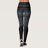 Zwart en grijs of aangepaste kleur gestreept leggings (Achterkant)