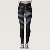 Zwart en grijs of aangepaste kleur gestreept leggings (Voorkant)