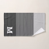 Zwart en grijs ombre gestreept monogrammen bad handdoek (Handdoek)