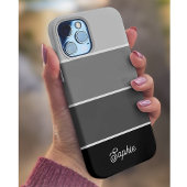 Zwart en Grijs | Ombre Strepen met Script Case-Mate iPhone Case