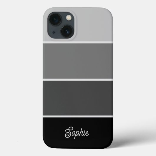 Zwart en Grijs | Ombre Strepen met Script Case-Mate iPhone Case (Achterkant)