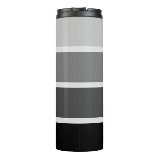 Zwart en Grijs | Ombre Strepen met Script Fleece Thermosbeker (Achterkant)