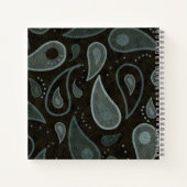 Zwart en grijs paisleypatroon notitieboek (Achterkant)