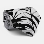 Zwart en grijs palmen Stropdas (Opgerold)