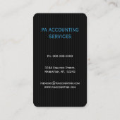 Zwart en Grijs Pinstripe Suit Verticale Accountant Visitekaartje (Achterkant)