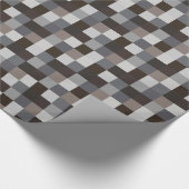Zwart en grijs Pixelated Patroon Cadeaupapier (Hoek)