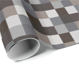 Zwart en grijs Pixelated Patroon Cadeaupapier