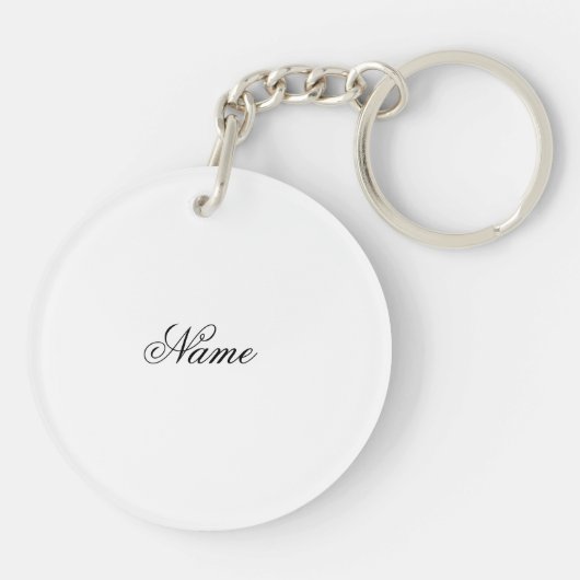 Zwart en grijs Pomeranian Sleutelhanger (Achterkant)