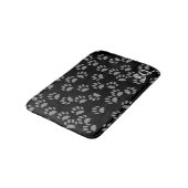 Zwart en grijs pootafdrukpatroon badmat (Gekanteld)