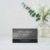 Zwart en grijs professioneel Visitekaartje (Staand voorkant)