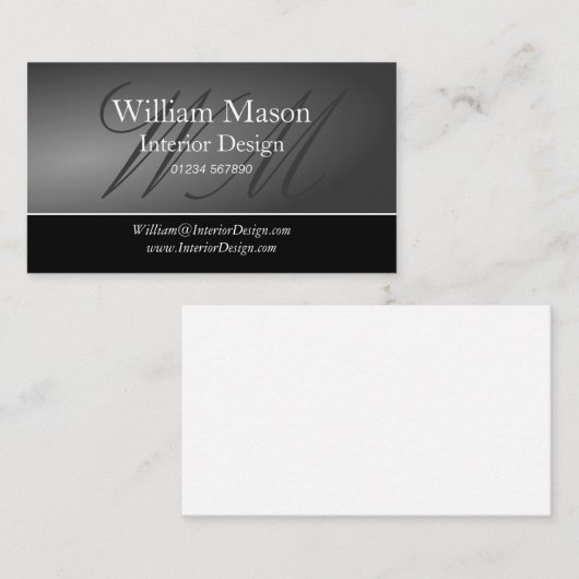 Zwart en grijs professioneel Visitekaartje (Voorkant / Achterkant)