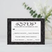 Zwart en grijs RSVP Damask Floral Wedding / Party (Staand voorkant)