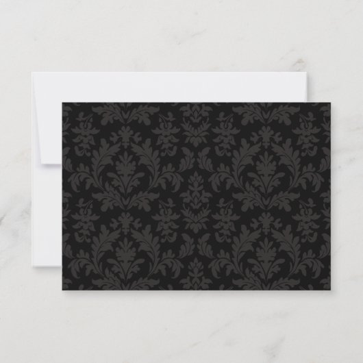Zwart en grijs RSVP Damask Floral Wedding / Party (Achterkant)