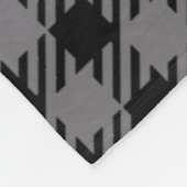 Zwart en grijs ruitpatroon fleece deken (Hoek)