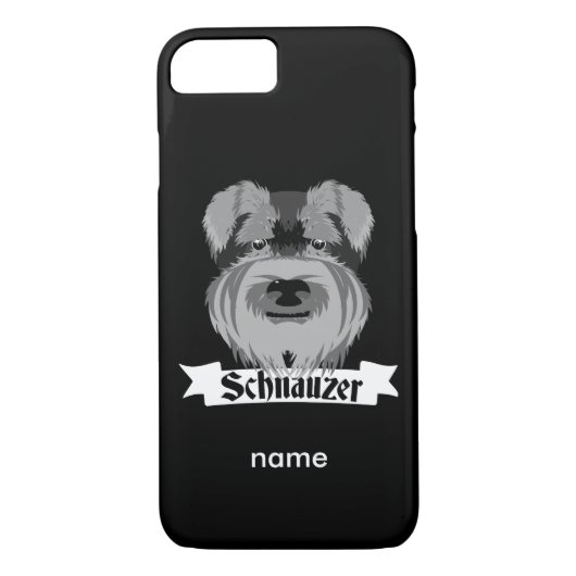 Zwart en grijs Schnauzer Case-Mate iPhone Case (Achterkant)