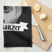 Zwart en grijs Schnauzer Theedoek (Quarter Fold)