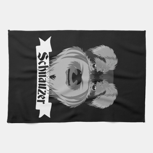 Zwart en grijs Schnauzer Theedoek (Horizontaal)