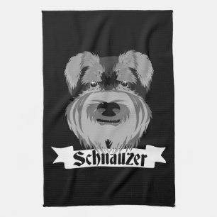 Zwart en grijs Schnauzer Theedoek