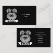 Zwart en grijs Schnauzer Visitekaartje (Voorkant / Achterkant)