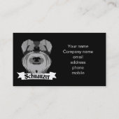 Zwart en grijs Schnauzer Visitekaartje (Achterkant)