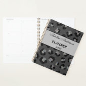 Zwart en Grijs Sparkly Leopard Animal Skin Patroon Planner (Display)